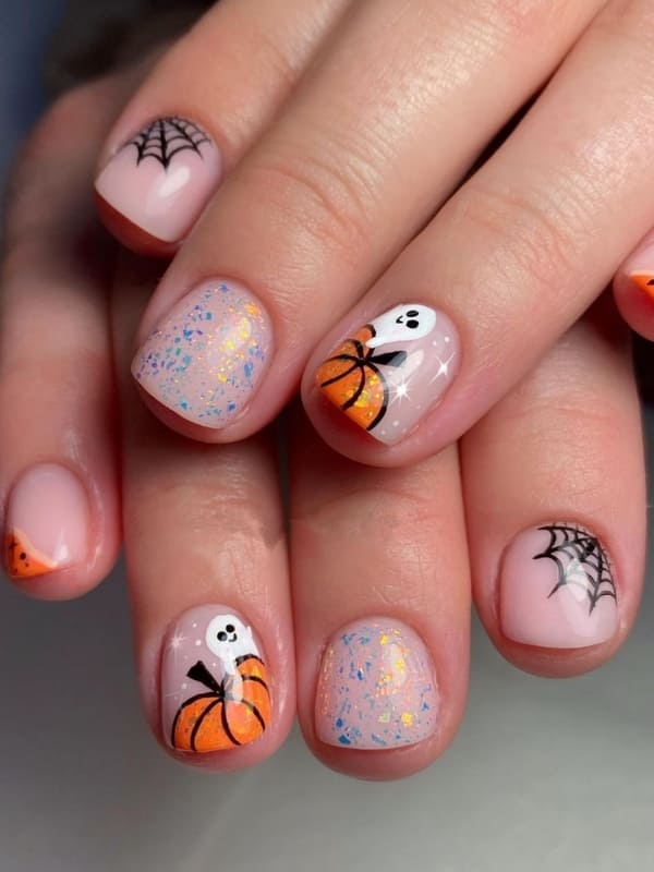 cute ghost pal nails